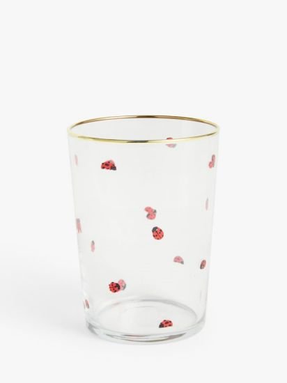 Ladybird Glass Tumbler, 510ml, Clear/Red