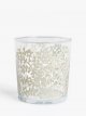 Floral Print Glass Tumbler, 380ml, Clear/White