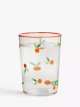 Orange Print Glass Tumbler, 510ml, Orange/Clear